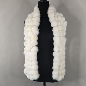 Cejon White Rabbit Fur Scarf #sold